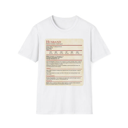 DnD Husband Stat Block T-Shirt
