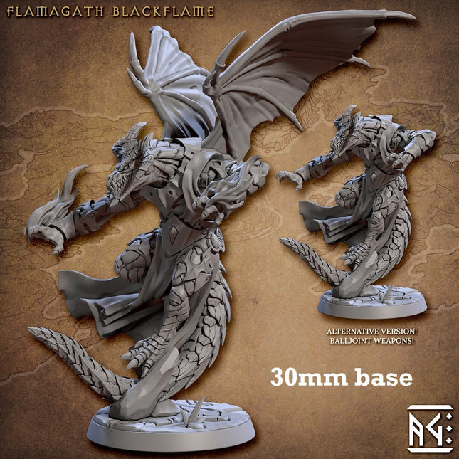 Flamagath Blackflame (Male Dragonborn Sorcerer)