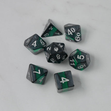 Forgotten Emerald - 7 Piece DnD Dice Set | Acrylic RPG Gaming Dice