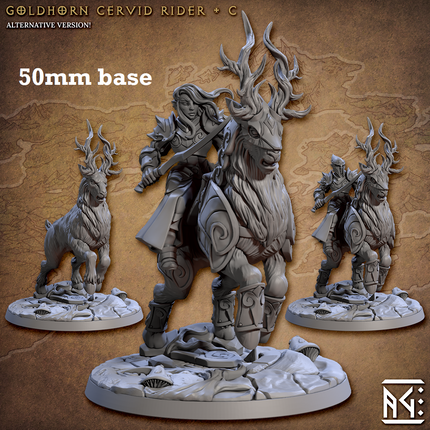 Goldhorn Cervid Riders: Sculpt C (High Elf Calvary Unit)