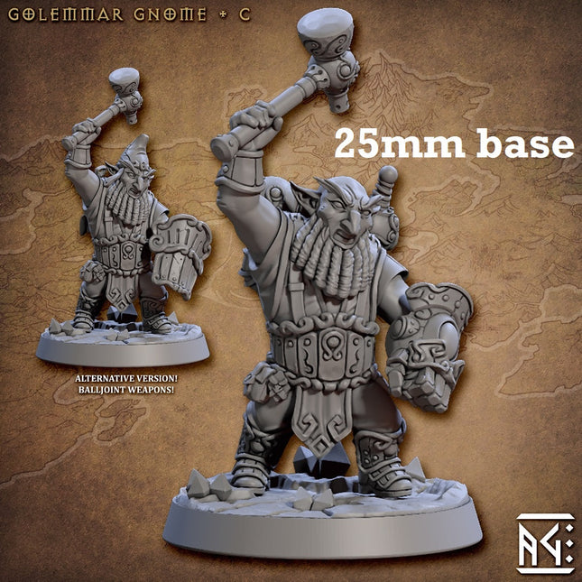 Golemmar Gnome: Sculpt C (Male Gnome Barbarian)