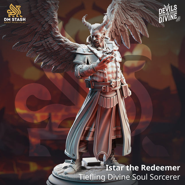 Istar the Redeemer (Male Tiefling Divine Soul Sorcerer)