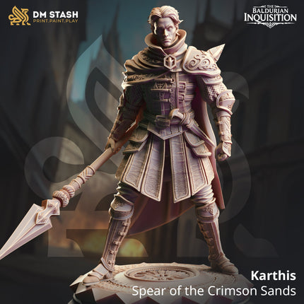 Karthis, Spear of the Crimson Sands (Male Human Fighter)