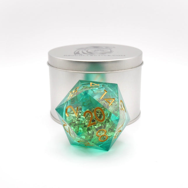 Leprechaun's Gold - Giant D20 Liquid Core DnD Dice Set | Acrylic RPG Gaming Dice