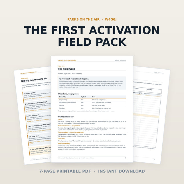 The First Activation Field Pack