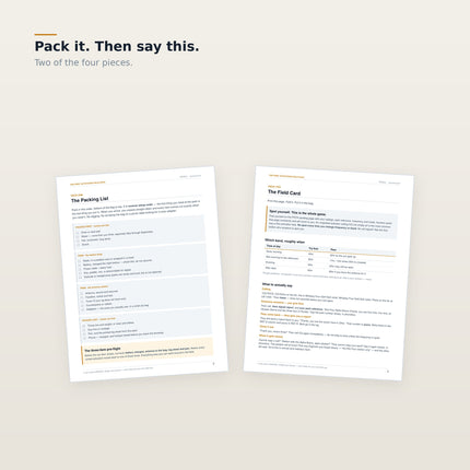 The First Activation Field Pack