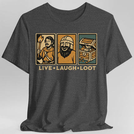 Live Laugh Loot T-shirt - Comic Panels