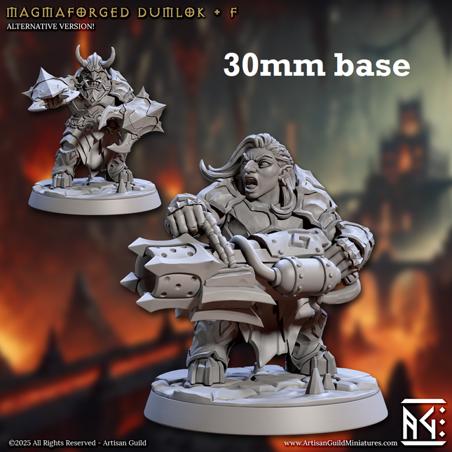 Magmaforged Dumlok: Sculpt F (Female Fire Dwarf Warrior)