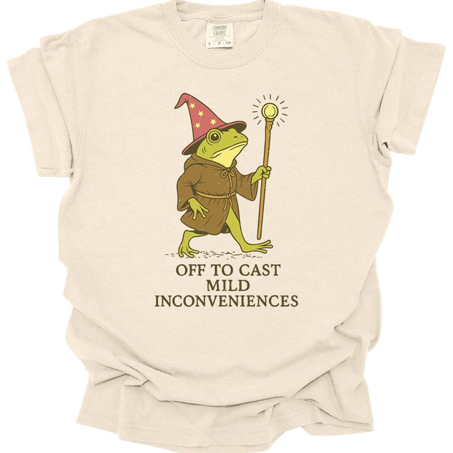 Off to Cast Mild Inconveniences – Wizard Frog T-Shirt - Comfort Colors