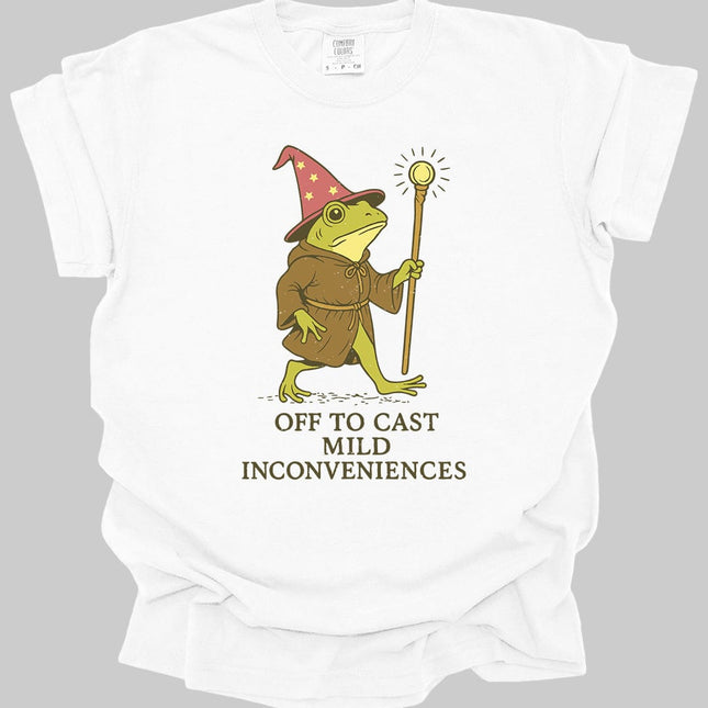 Off to Cast Mild Inconveniences – Wizard Frog T-Shirt - Comfort Colors