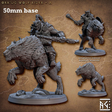 Orr'ug Wolf Rider: Sculpt A (Direwolf Orc Cavalry Unit or Wild)