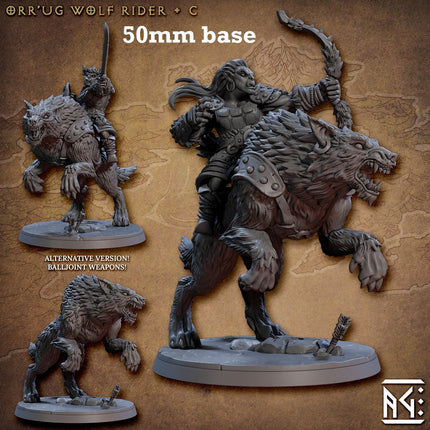 Orr'ug Wolf Rider: Sculpt C (Direwolf Orc Cavalry Unit or Wild)