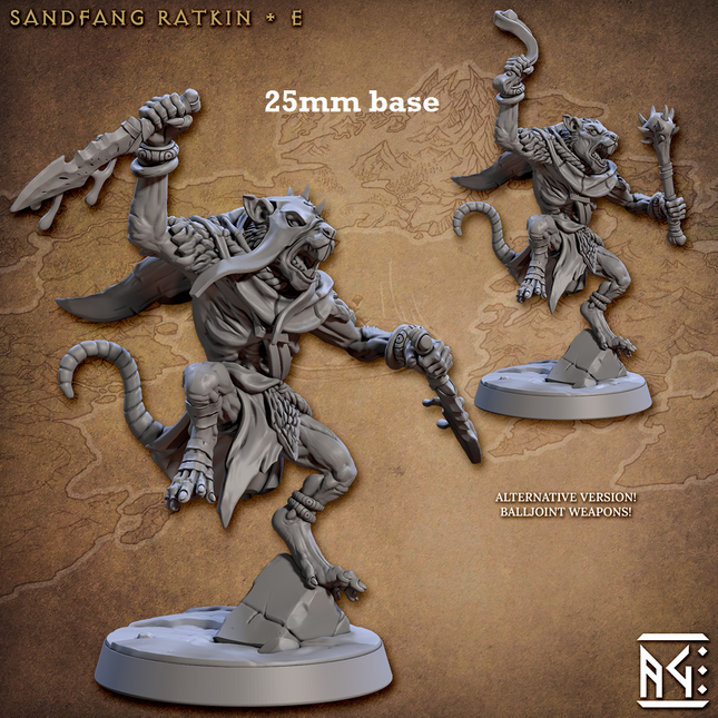 Sandfang Ratkin: Sculpt E (Male Ratkin Assassin)