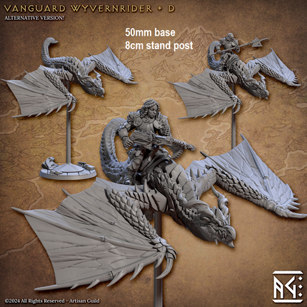 Vanguard Wyvernrider: Base Sculpt D (Mounted Female Human Fighter)