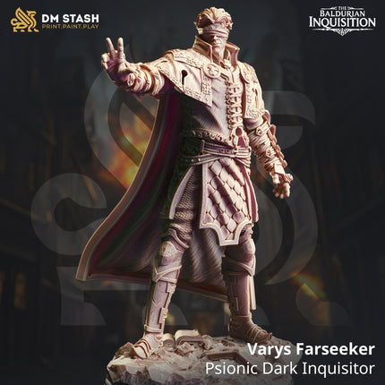 Varys Farseeker, Psionic Dark Inquisitor (Male Half-Elf Clairvoyant)
