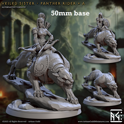 Veiled Sister Panther Rider: Sculpt A (Female Human Ranger Cavalry Unit)