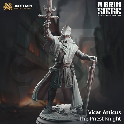 Vicar Atticus, The Priest Knight (Male Human Paladin)