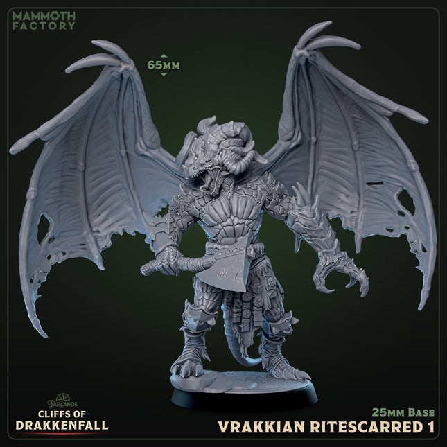 Vrakkian Ritescarred: Sculpt 1 (Male Winged Dragonborn Barbarian)