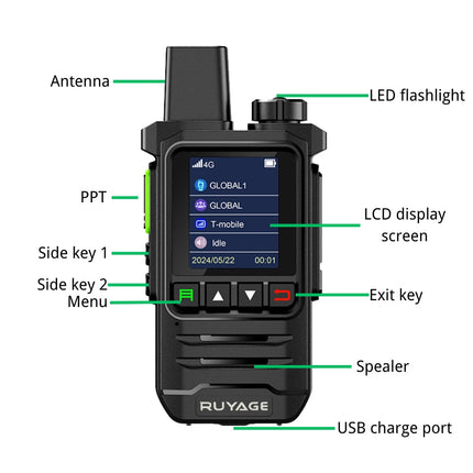 RUYAGE X20 4G LTE PoC Radio Long Range Nationwide Walkie Talkie